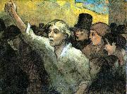 Honore  Daumier The Uprising France oil painting artist